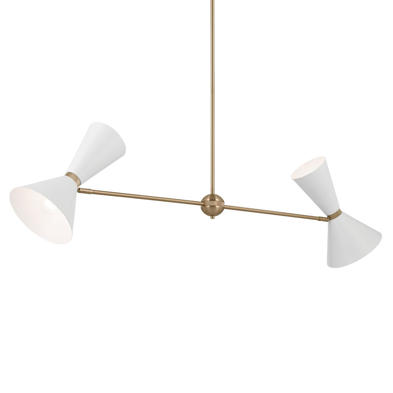 Kichler 52569CPZWH Four Light Linear Chandelier, Champagne Bronze (3)