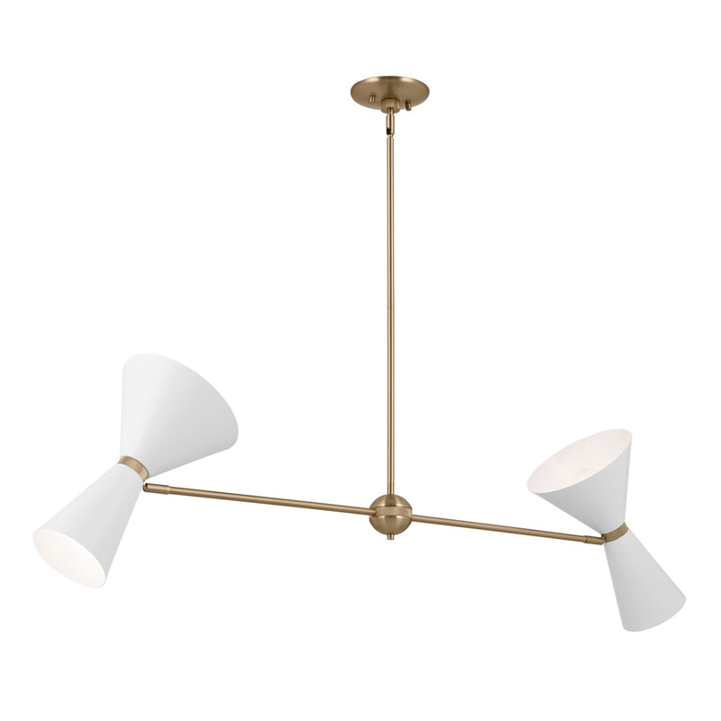 Kichler 52569CPZWH Four Light Linear Chandelier, Champagne Bronze (4)