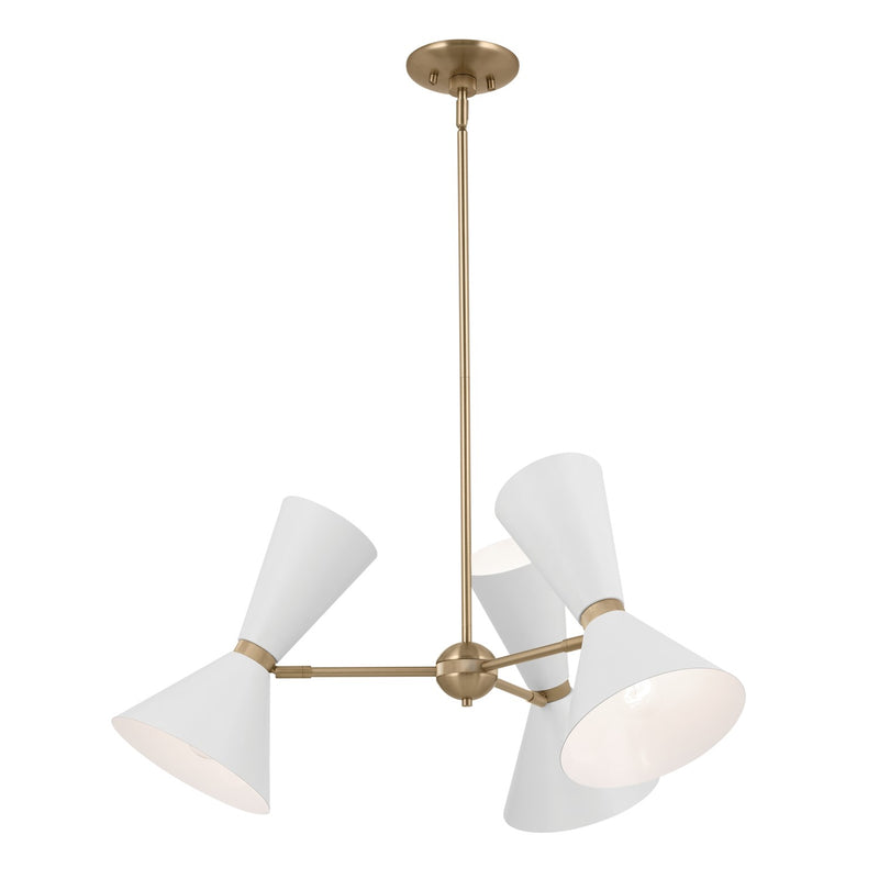Kichler 52565CPZWH Six Light Chandelier, Champagne Bronze (2)