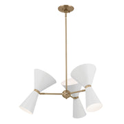 Kichler 52565CPZWH Six Light Chandelier, Champagne Bronze (4)