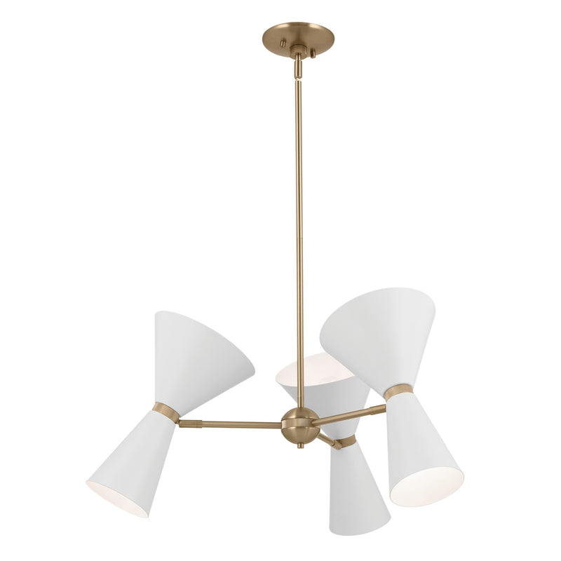 Kichler 52565CPZWH Six Light Chandelier, Champagne Bronze (4)