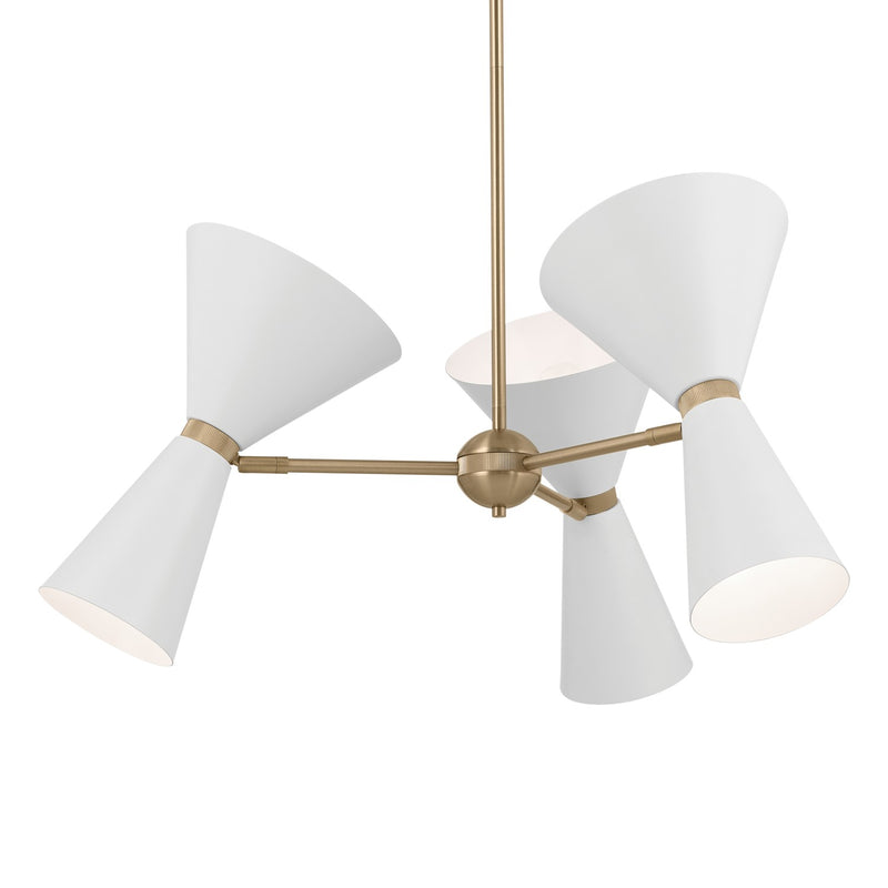 Kichler 52565CPZWH Six Light Chandelier, Champagne Bronze (5)