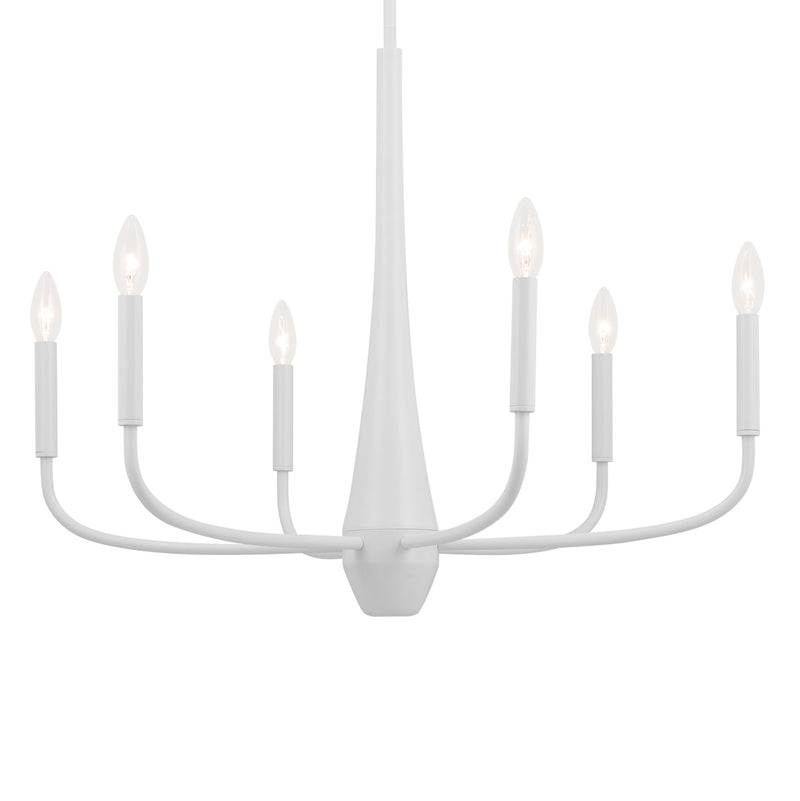 Kichler 52525WH Six Light Chandelier, White (4)