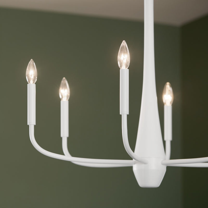 Kichler 52525WH Six Light Chandelier, White (6)