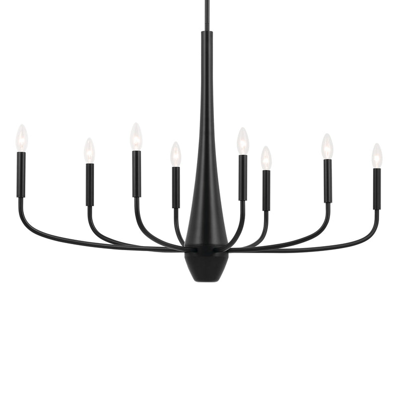 Kichler 52526BK Eight Light Chandelier, Black (4)