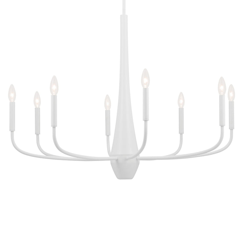 Kichler 52526WH Eight Light Chandelier, White (4)