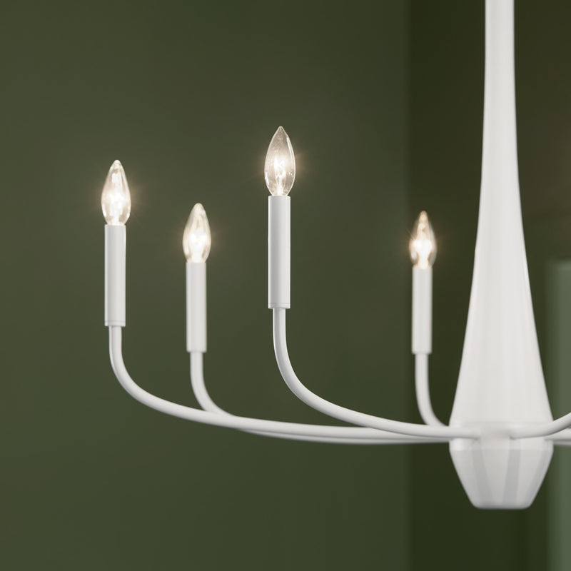Kichler 52526WH Eight Light Chandelier, White (6)