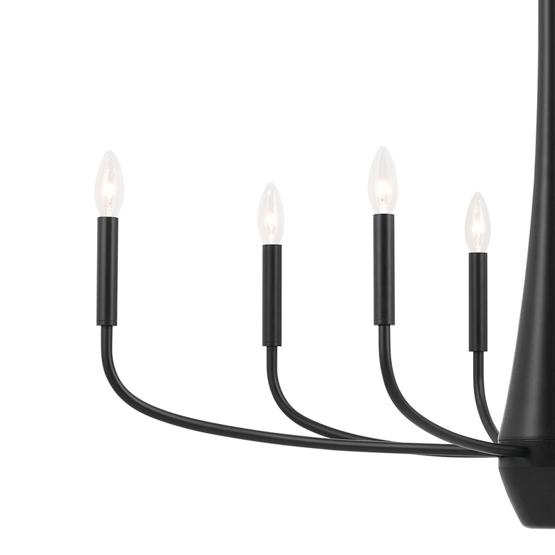 Kichler 52528BK Eight Light Chandelier, Black (3)
