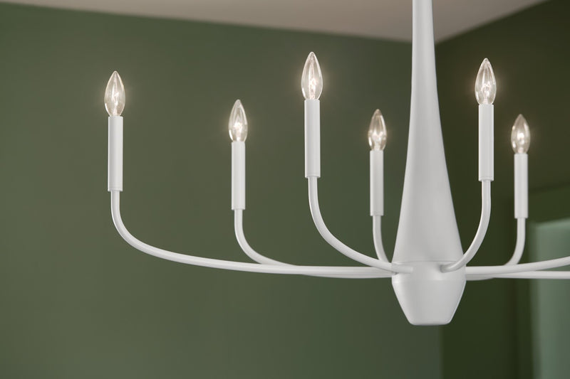 Kichler 52528WH Eight Light Chandelier, White (5)