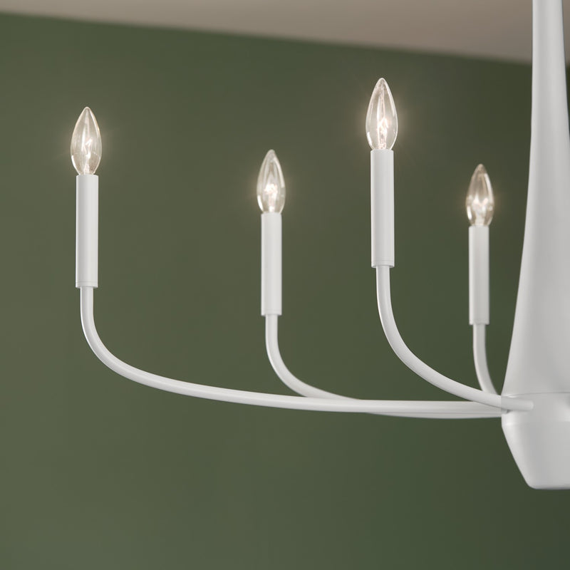 Kichler 52528WH Eight Light Chandelier, White (6)