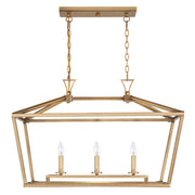 Savoy House 1-423-3-322 Three Light Linear Chandelier, Warm Brass (2)
