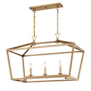 Savoy House 1-423-3-322 Three Light Linear Chandelier, Warm Brass (4)