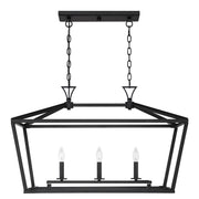 Savoy House 1-423-3-89 Three Light Linear Chandelier, Matte Black (2)