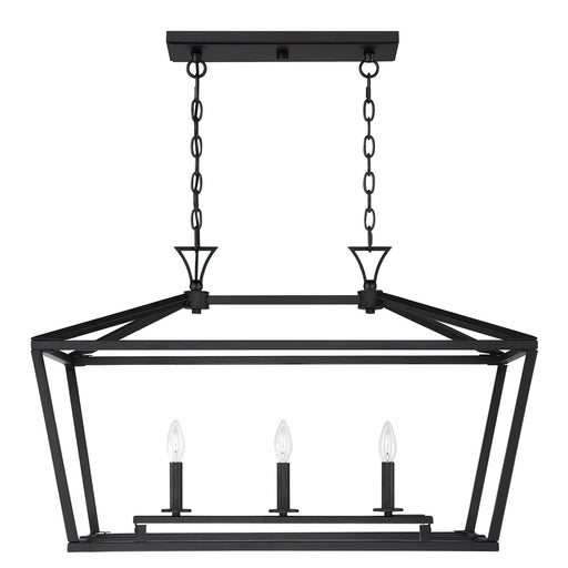 Savoy House 1-423-3-89 Three Light Linear Chandelier, Matte Black (2)