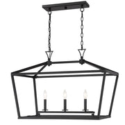 Savoy House 1-423-3-89 Three Light Linear Chandelier, Matte Black (3)