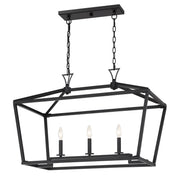 Savoy House 1-423-3-89 Three Light Linear Chandelier, Matte Black (4)