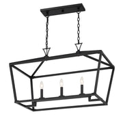 Savoy House 1-423-3-89 Three Light Linear Chandelier, Matte Black (5)