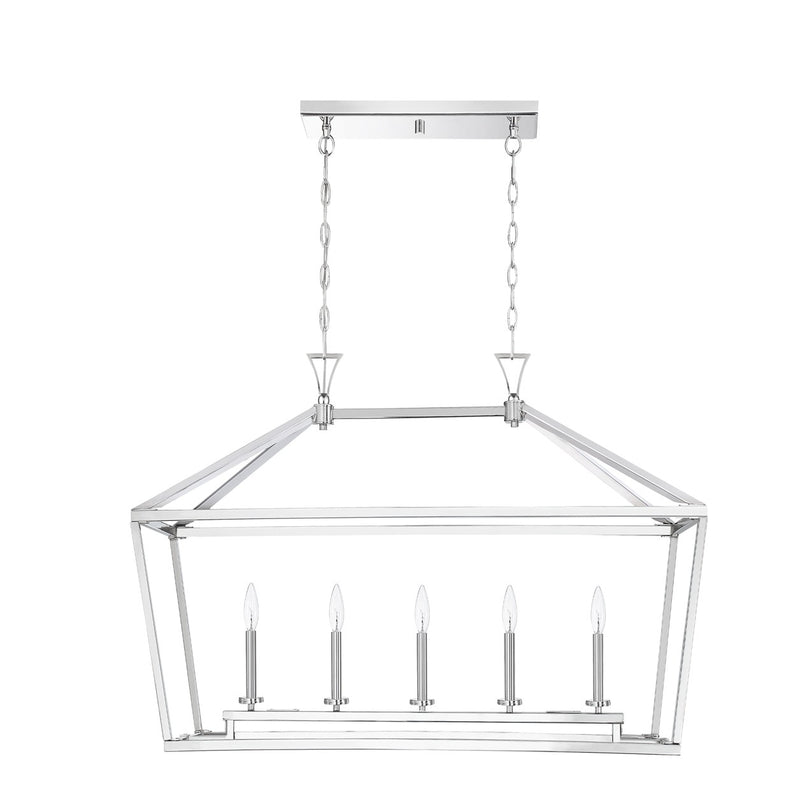 Savoy House 1-424-5-109 Five Light Linear Chandelier, Polished Nickel (2)