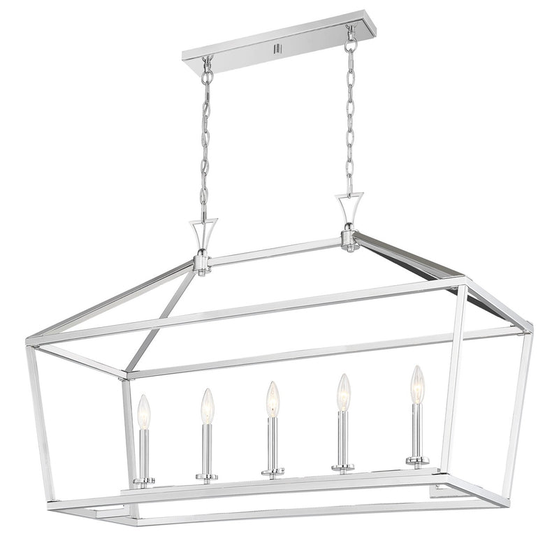 Savoy House 1-424-5-109 Five Light Linear Chandelier, Polished Nickel (4)