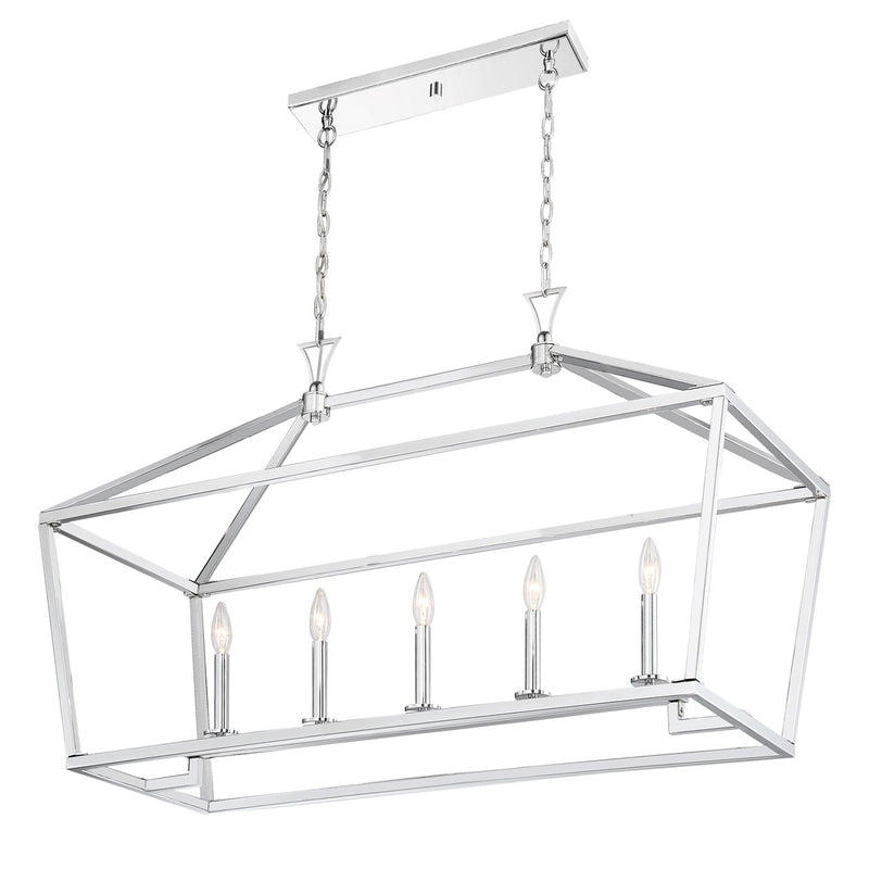 Savoy House 1-424-5-109 Five Light Linear Chandelier, Polished Nickel (5)