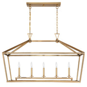 Savoy House 1-424-5-322 Five Light Linear Chandelier, Warm Brass (2)