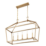 Savoy House 1-424-5-322 Five Light Linear Chandelier, Warm Brass (5)