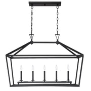 Savoy House 1-424-5-89 Five Light Linear Chandelier, Matte Black (2)