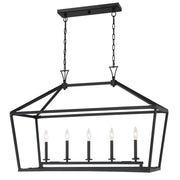 Savoy House 1-424-5-89 Five Light Linear Chandelier, Matte Black (3)