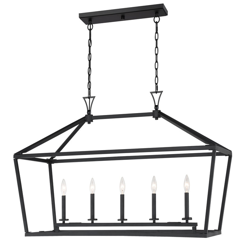 Savoy House 1-424-5-89 Five Light Linear Chandelier, Matte Black (3)