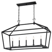 Savoy House 1-424-5-89 Five Light Linear Chandelier, Matte Black (4)