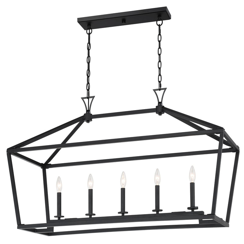Savoy House 1-424-5-89 Five Light Linear Chandelier, Matte Black (4)