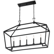 Savoy House 1-424-5-89 Five Light Linear Chandelier, Matte Black (5)