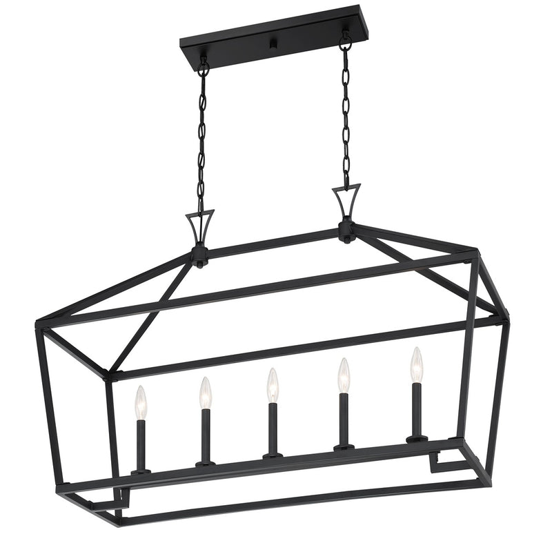 Savoy House 1-424-5-89 Five Light Linear Chandelier, Matte Black (5)