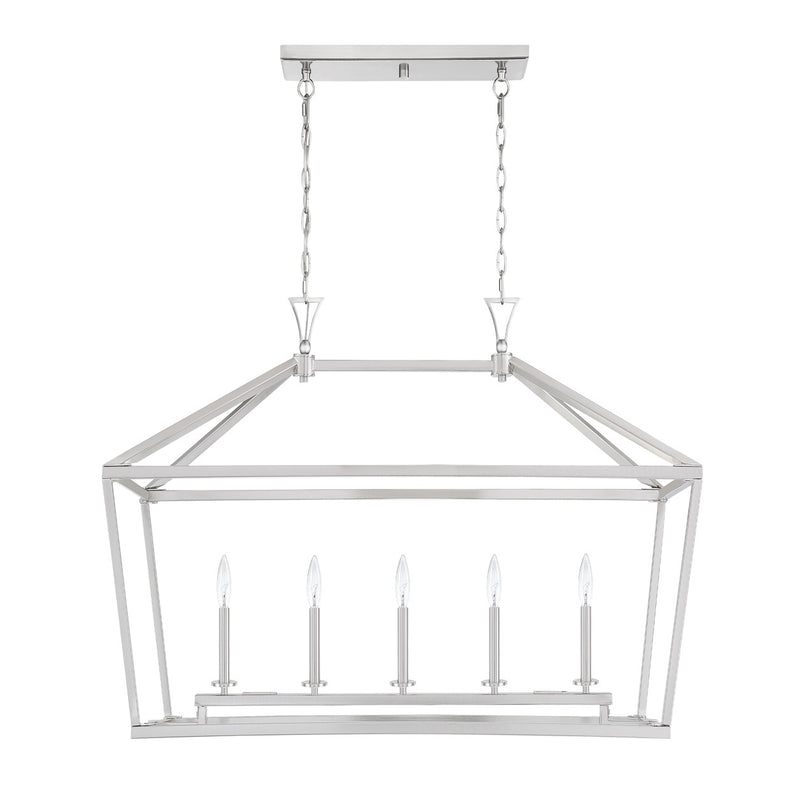 Savoy House 1-424-5-SN Five Light Linear Chandelier, Satin Nickel (2)