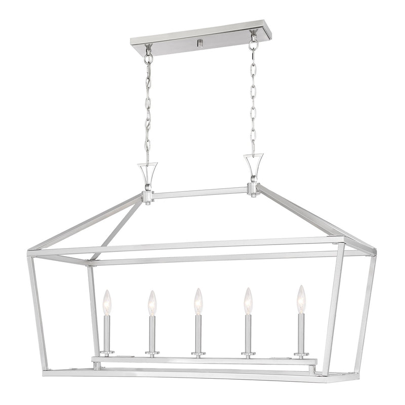 Savoy House 1-424-5-SN Five Light Linear Chandelier, Satin Nickel (3)