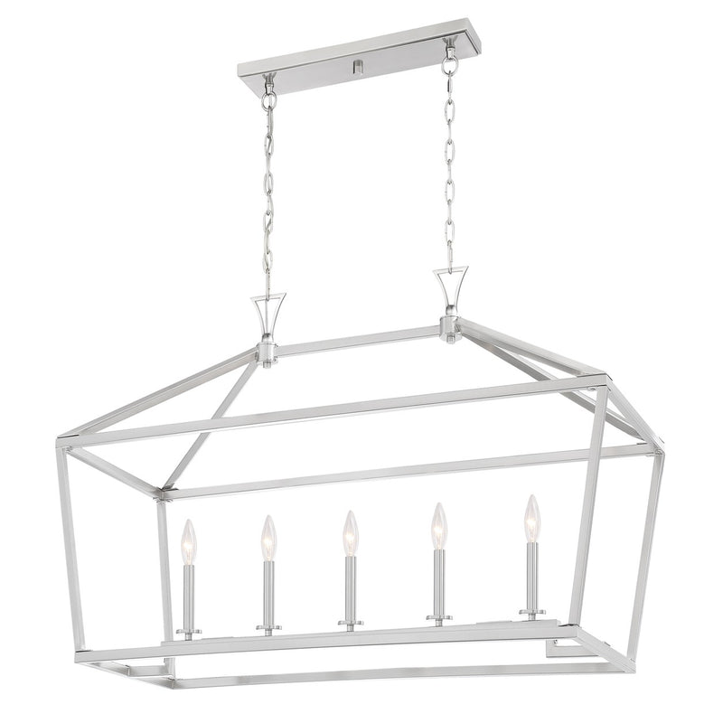 Savoy House 1-424-5-SN Five Light Linear Chandelier, Satin Nickel (4)