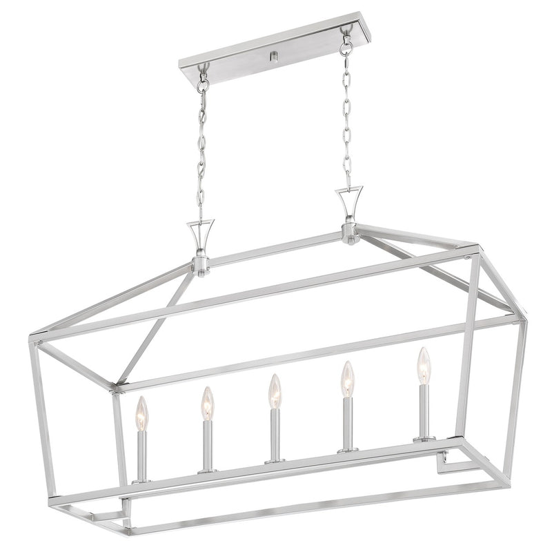 Savoy House 1-424-5-SN Five Light Linear Chandelier, Satin Nickel (5)
