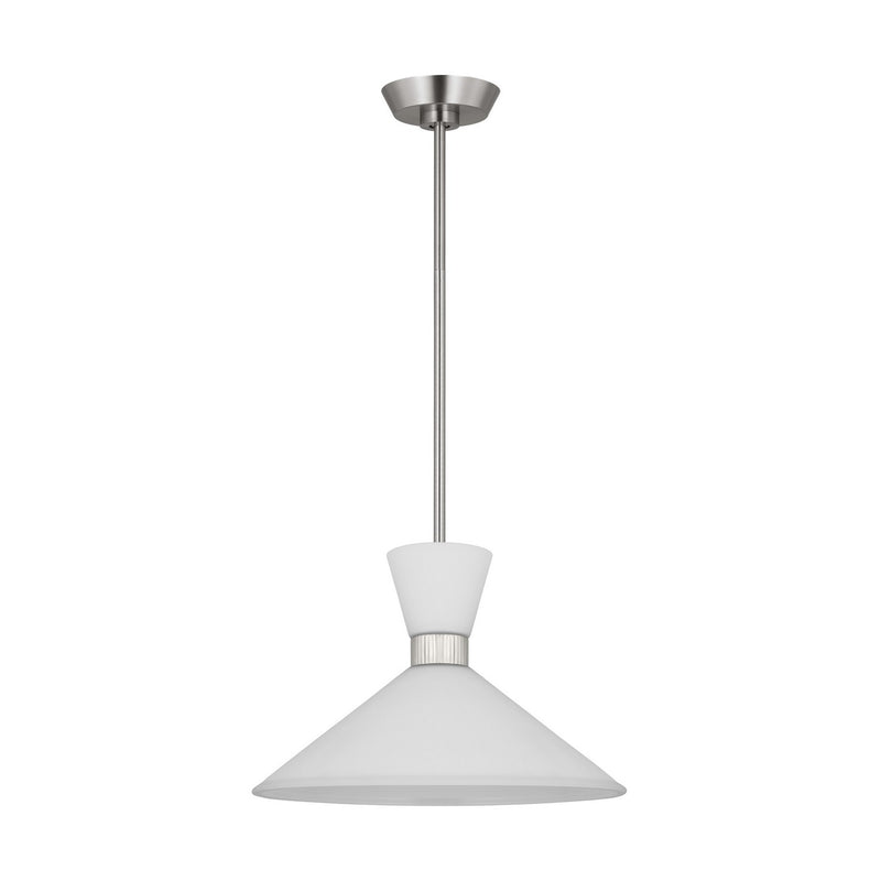 Visual Comfort Studio DJP1091BS Belcarra One Light Pendant, Brushed Steel Alternate Image.jpg