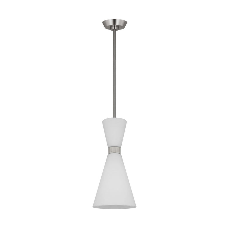Visual Comfort Studio DJP1101BS Belcarra One Light Pendant, Brushed Steel Alternate Image.jpg