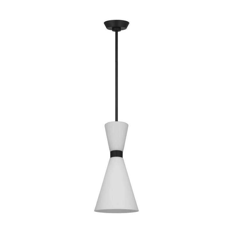 Visual Comfort Studio DJP1101MBK Belcarra One Light Pendant, Midnight Black Alternate Image.jpg