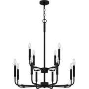 Quoizel ABR5128MBK Abner 12 Light Chandelier, Matte Black Alternate Image.jpg