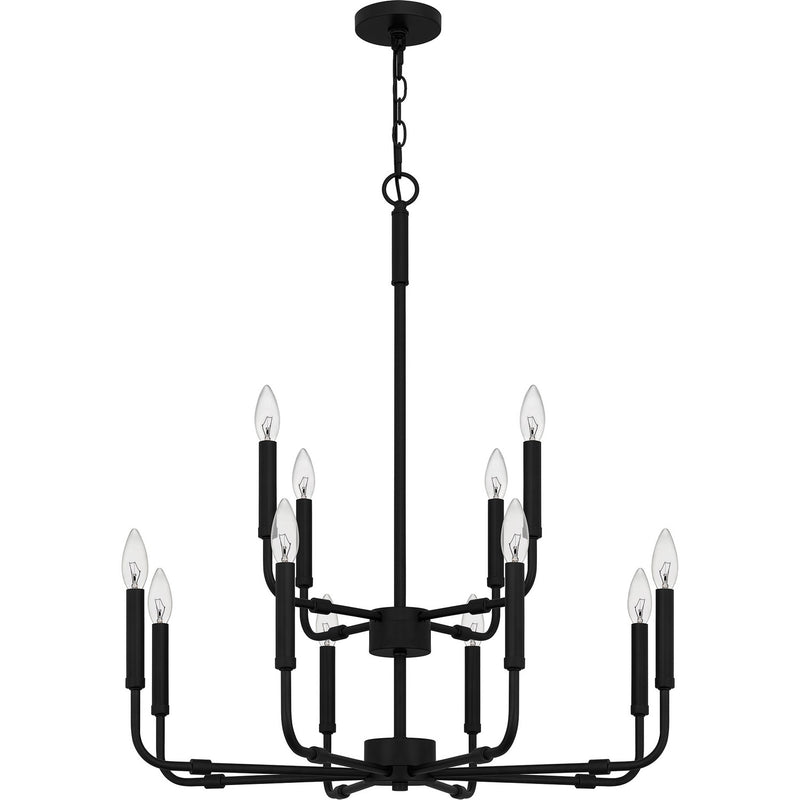Quoizel ABR5128MBK Abner 12 Light Chandelier, Matte Black Alternate Image.jpg