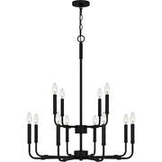 Quoizel ABR5128MBK Abner 12 Light Chandelier, Matte Black Alternate Image 2.jpg