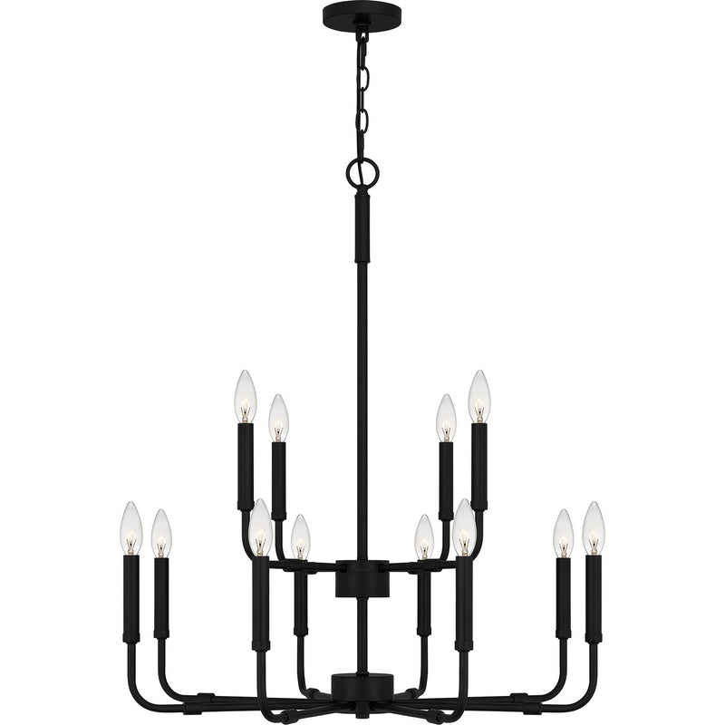 Quoizel ABR5128MBK Abner 12 Light Chandelier, Matte Black Alternate Image 2.jpg