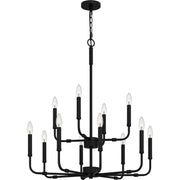 Quoizel ABR5128MBK Abner 12 Light Chandelier, Matte Black Alternate Image 3.jpg