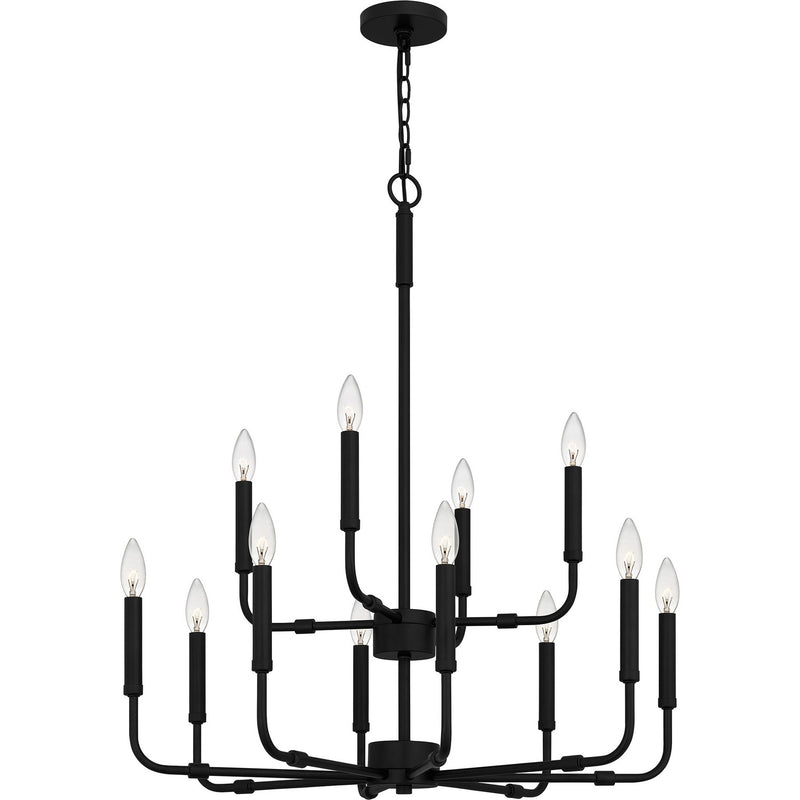 Quoizel ABR5128MBK Abner 12 Light Chandelier, Matte Black Alternate Image 3.jpg