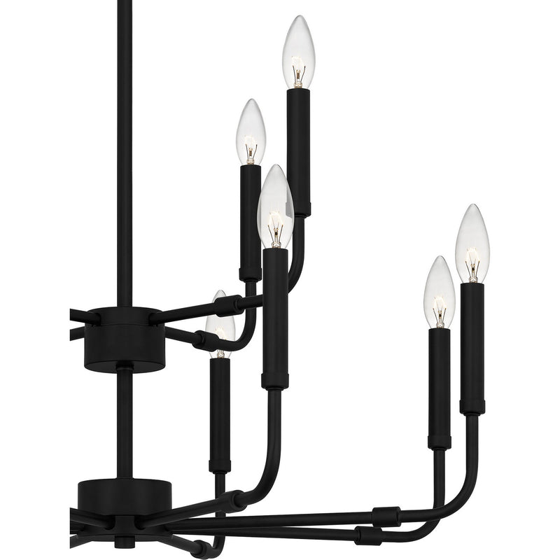 Quoizel ABR5128MBK Abner 12 Light Chandelier, Matte Black Alternate Image 4.jpg