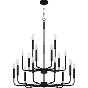 Quoizel ABR5132MBK Abner 18 Light Chandelier, Matte Black Alternate Image.jpg