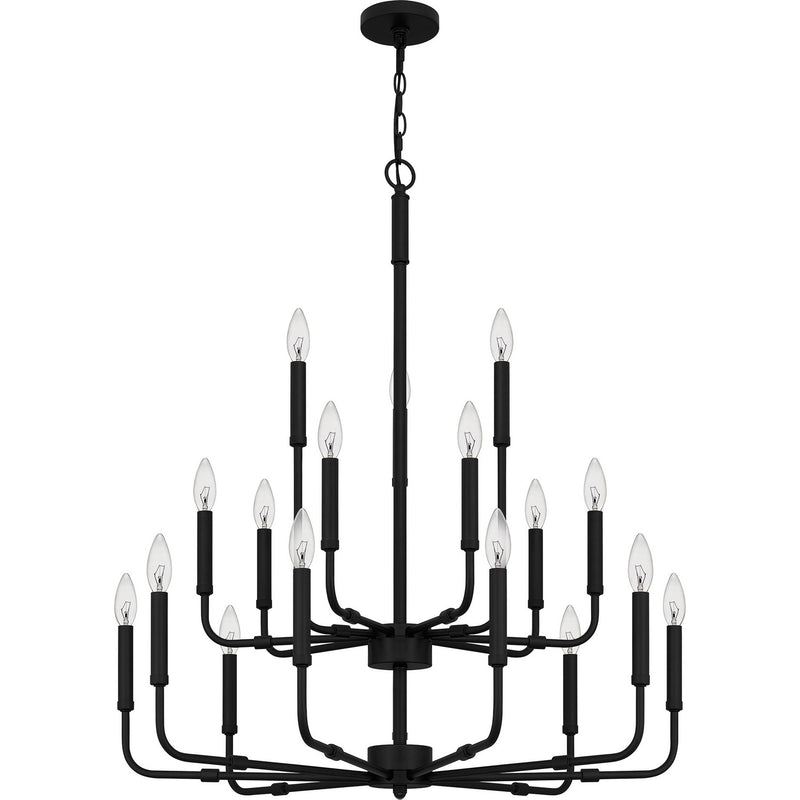 Quoizel ABR5132MBK Abner 18 Light Chandelier, Matte Black Alternate Image.jpg