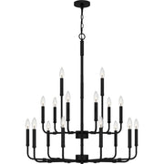 Quoizel ABR5132MBK Abner 18 Light Chandelier, Matte Black Alternate Image 2.jpg